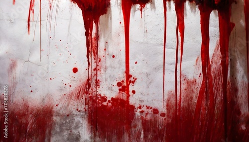 scary bloody wall white wall with blood splatter for halloween background photo