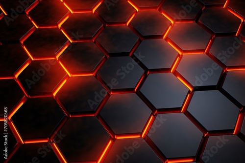 A close-up of a red and black honeycomb pattern Generative AI