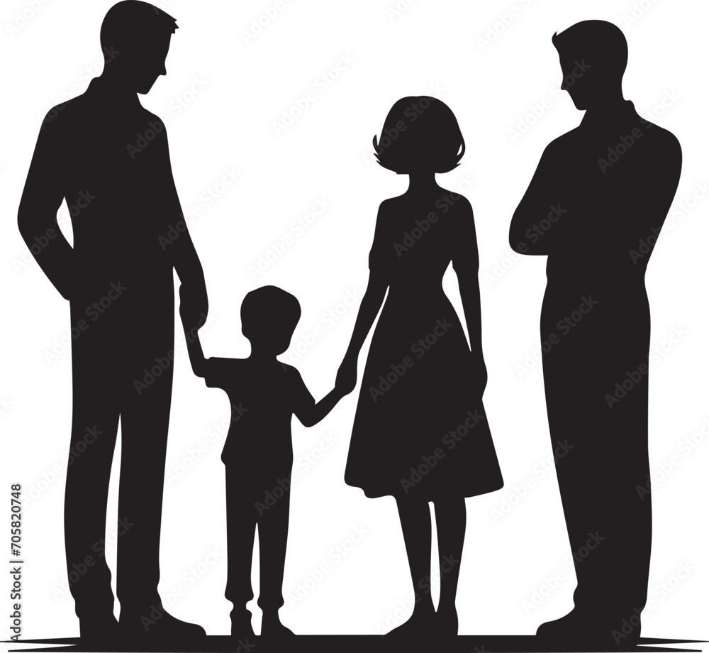 family silhouette isolated over white background editable vector illustration family silhouette isolated over white background editable vector illustration
