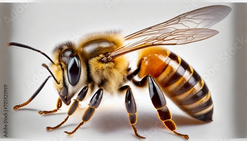 bee or honeybee or honey bee on the white