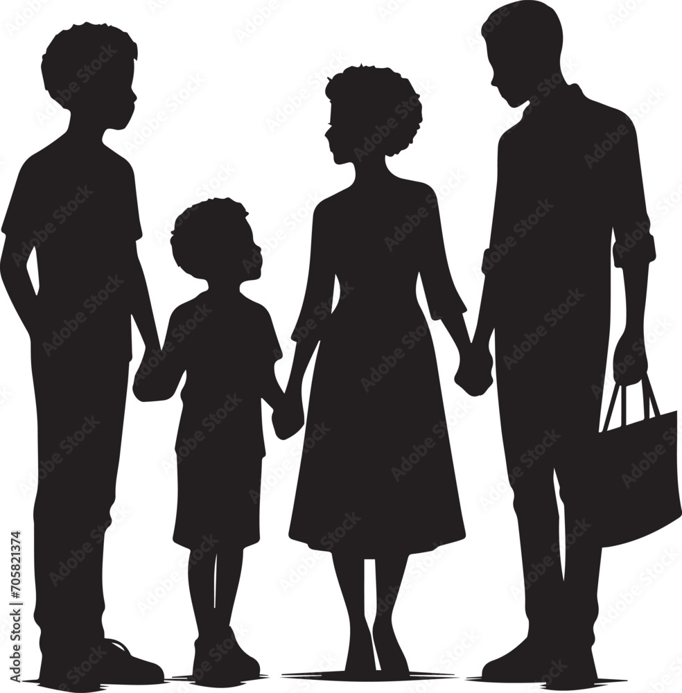 family silhouette isolated over white background editable vector illustration family silhouette isolated over white background editable vector illustration
