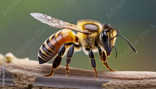 honey bee walking on background cutout