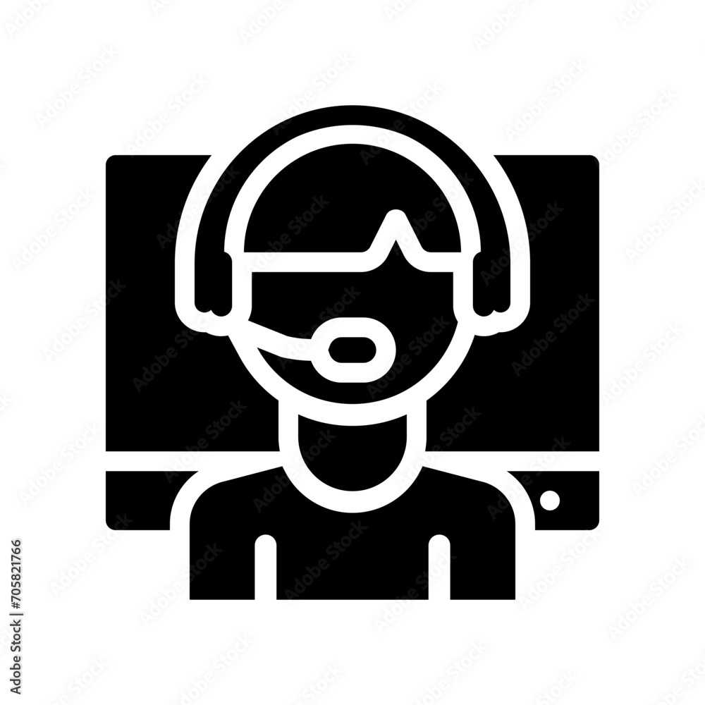 online support glyph icon online support glyph icon