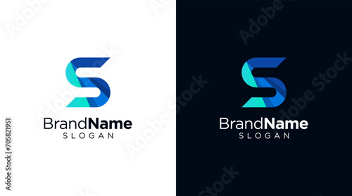 Letter S logo design for various types of businesses and company. colorful, modern, geometric letter S logo set photo