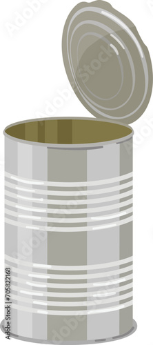 Open tin can icon cartoon vector. Food package. Pack label aluminum