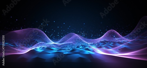 A mesmerizing blue ocean with purple waves Generative AI