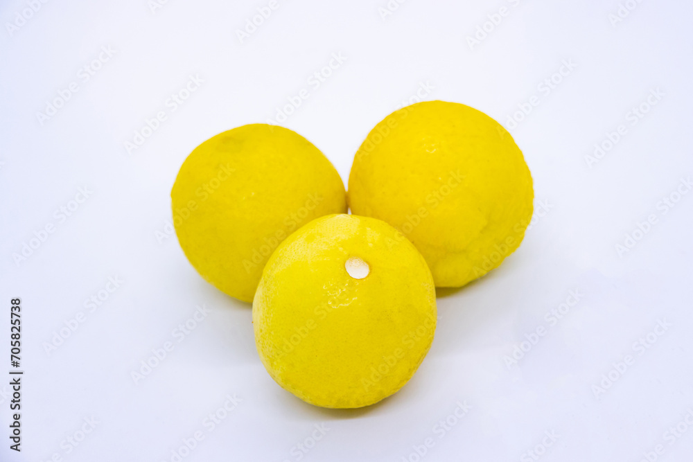 Fresh Yellow Lemon Citrus isolated on white backround Fresh Yellow Lemon Citrus isolated on white backround