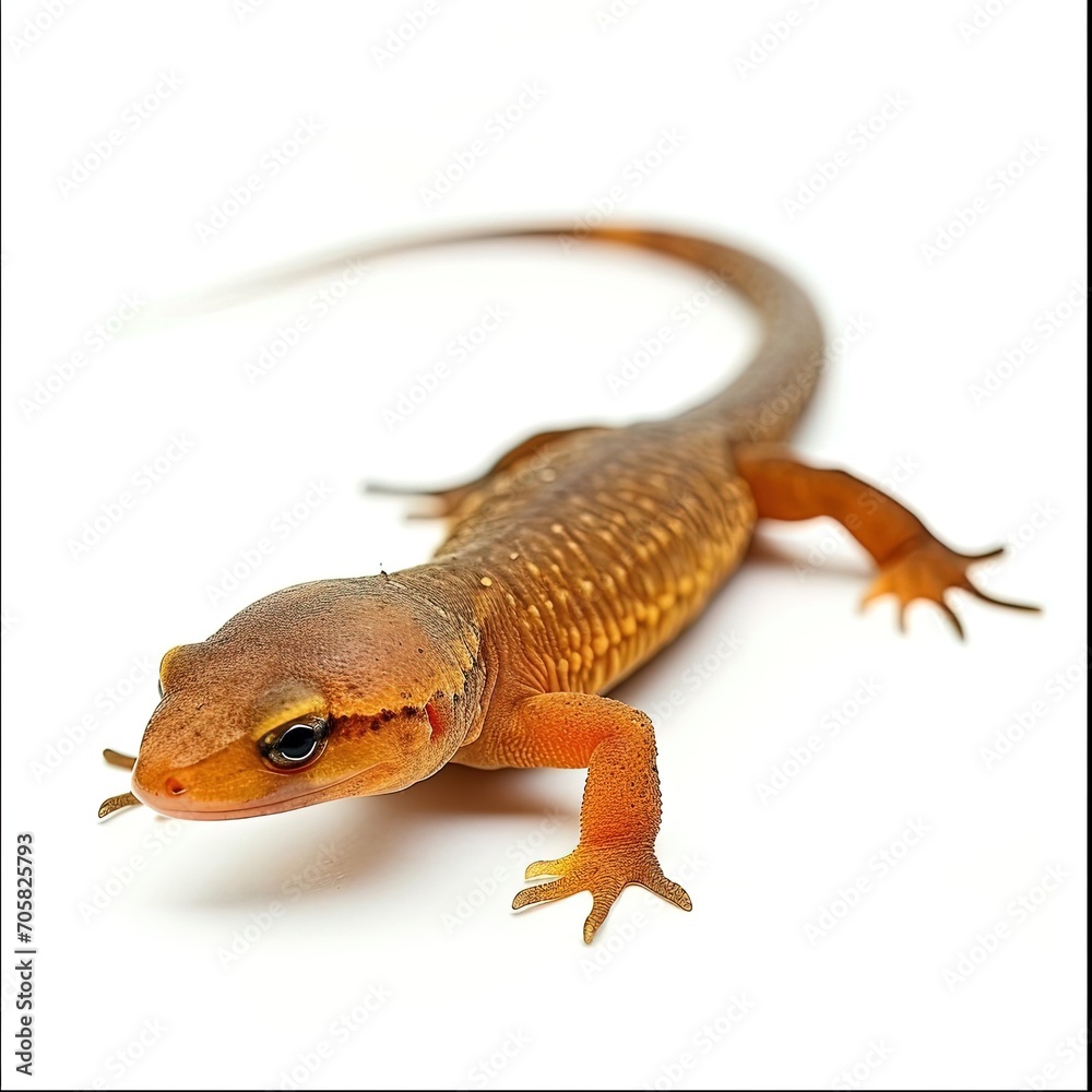 Red Lizard Newt Isolated