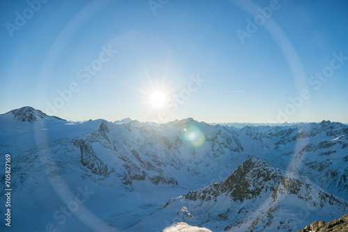 sunrise over mountains in switzerland