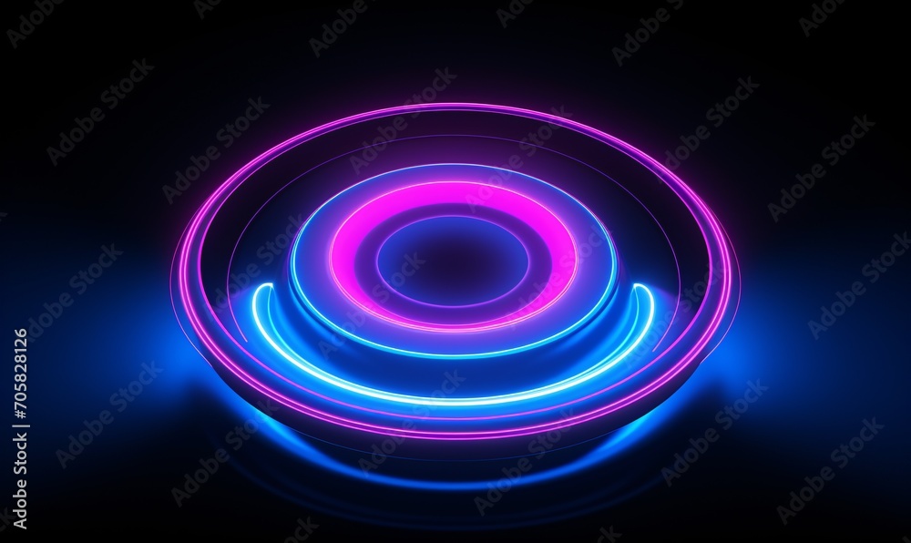 Pink and Blue Glowing Circle Generative AI Pink and Blue Glowing Circle Generative AI