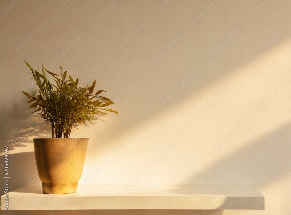 Empty white shelf with copy space for text or design Empty white shelf with copy space for text or design