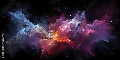 A vibrant and colorful space background with stars and nebulae Generative AI
