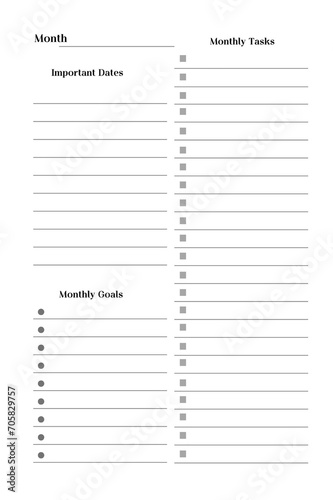 Monthly Planner - 1