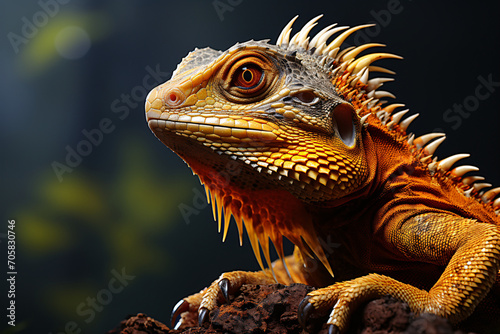 Orange colored lizard © kevin