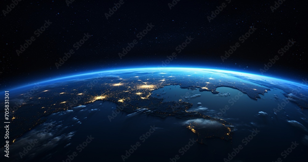 Fototapeta premium Earth at Night Generative AI