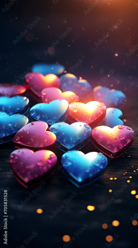  colorful hearts
