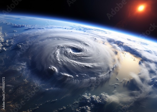 A Hurricane s Eye  A Stunning View of a Hurricane from Space Generative AI