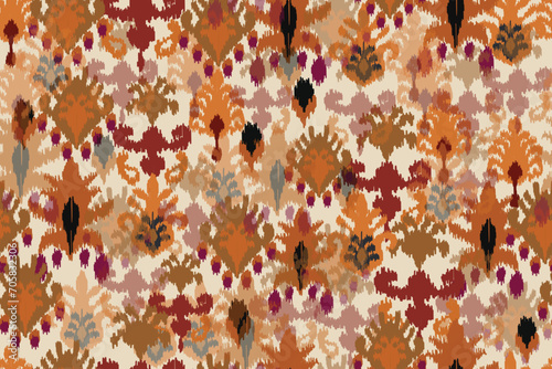abstract seamless motif fabric patterns, abstract ikat, carpet, fabric, batik
 photo