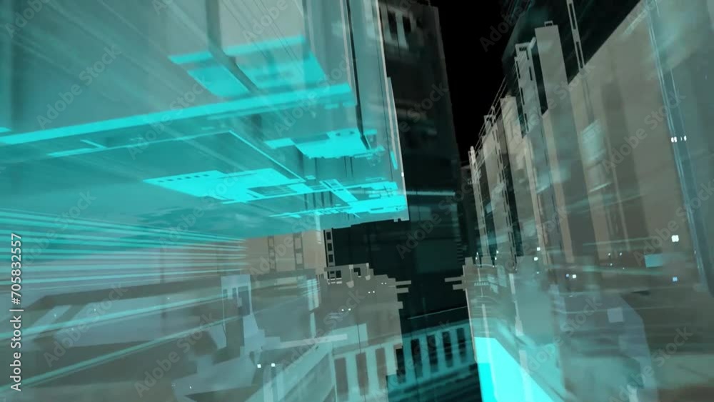Abstract Technology Blocks Background 3D Rendering