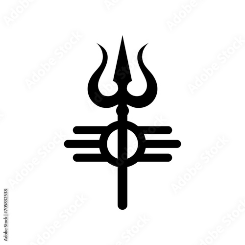 Shiva Mahadev Hindu God Trishul Symbol Vector Illustration