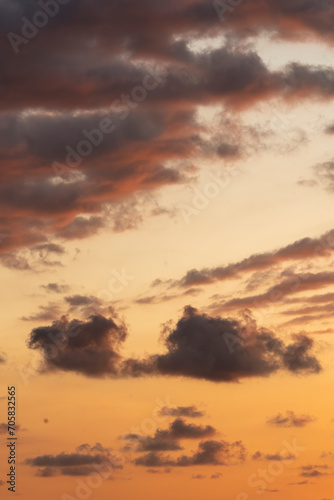 beautiful sunset clouds orange background header sky
