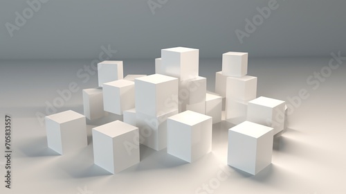 A Pile of White Blocks Generative AI