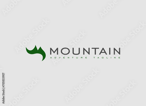 Abstract Simple Mountain Logo. Geometric Shape Mountain Icon. Usable for Adventure, Business and Branding Logos. Flat Vector Design Template Element