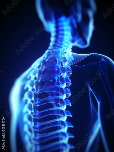 A 3D image of a human spine Generative AI photo