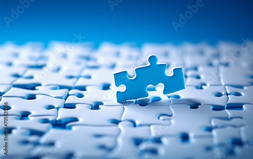 Blue and White Puzzle Piece Generative AI