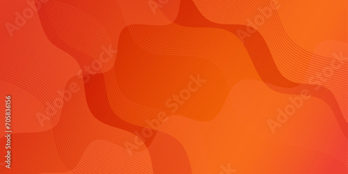 Abstract background with waves for banner. Medium banner size. Vector background with lines and shapes. Red and orange color. Brochure, booklet