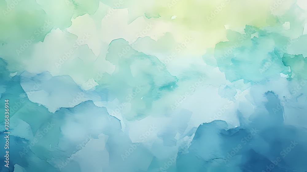 Soft watercolor wash in serene blues and greens, perfect for peaceful background use