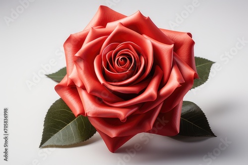   pink red rose flower isolated on white background. Red bright color.