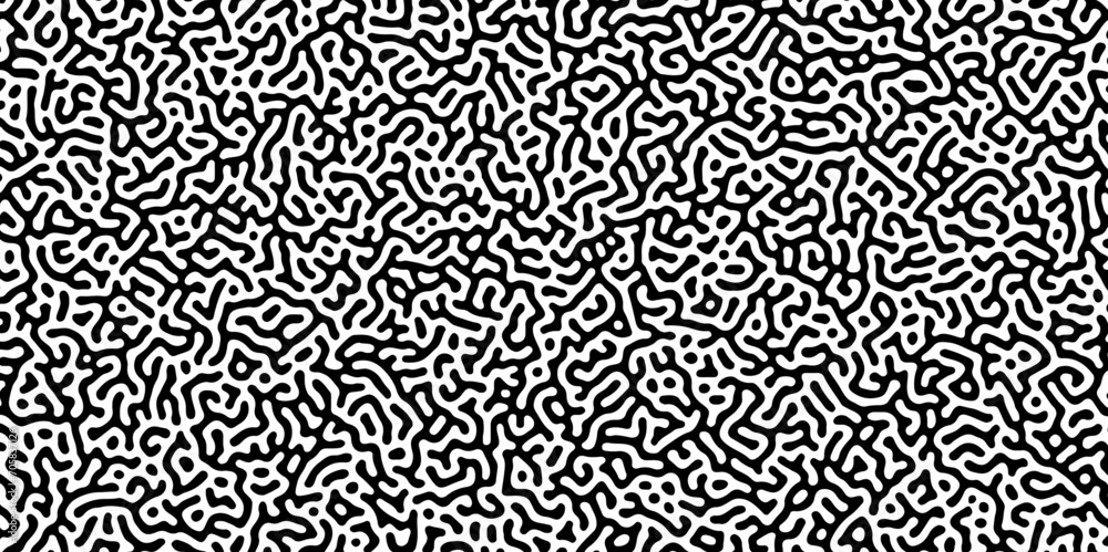 Abstract Turing organic wallpaper with background. Turing reaction diffusion monochrome seamless pattern with chaotic motion. Natural seamless line pattern. Linear design with biological shapes. Abstract Turing organic wallpaper with background. Turing reaction diffusion monochrome seamless pattern with chaotic motion. Natural seamless line pattern. Linear design with biological shapes.