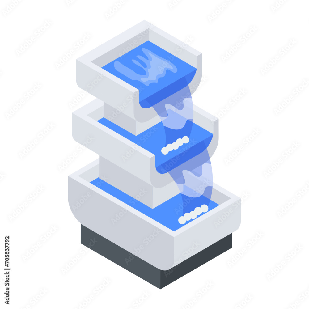 Water Fountain Sculptures Isometric Icon Water Fountain Sculptures Isometric Icon