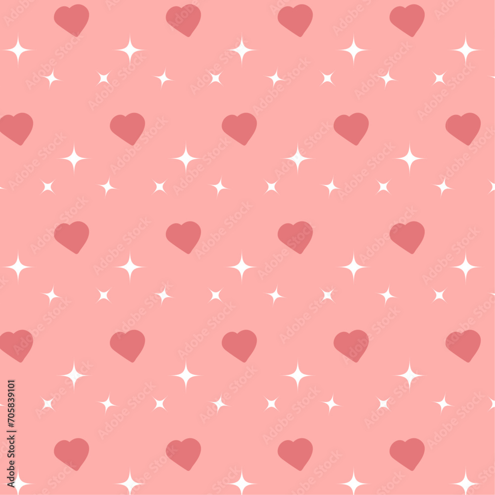 Simple seamless pattern of hearts