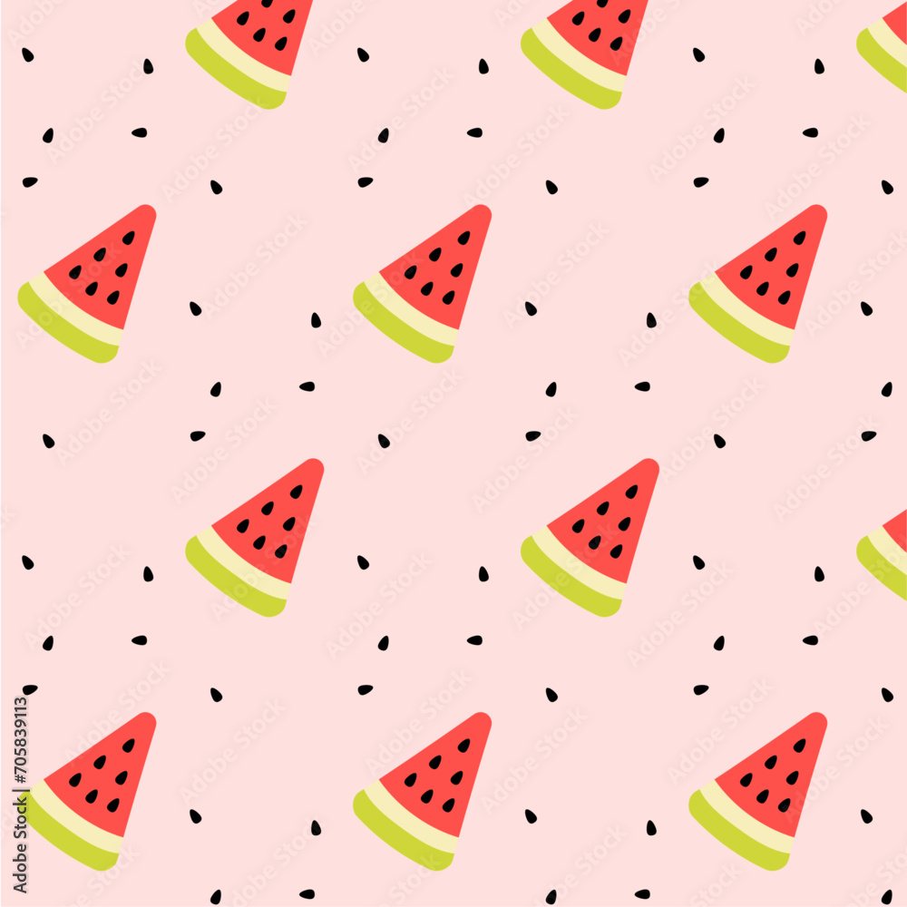 Vector seamless pattern of watermelon slices Vector seamless pattern of watermelon slices