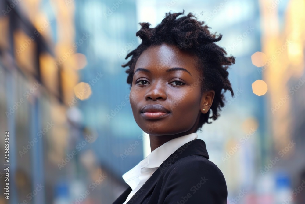 African Student Girl, Businesswoman, And City Life Concept African Student Girl, Businesswoman, And City Life Concept