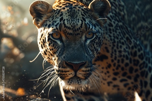 Wild Elegance  Witness Amazing Photography of a Majestic Leopard in Action  Capturing the Untamed Strength and Breathtaking Beauty in the Wild Nature Scene.  