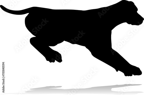 A detailed animal silhouette of a pet dog