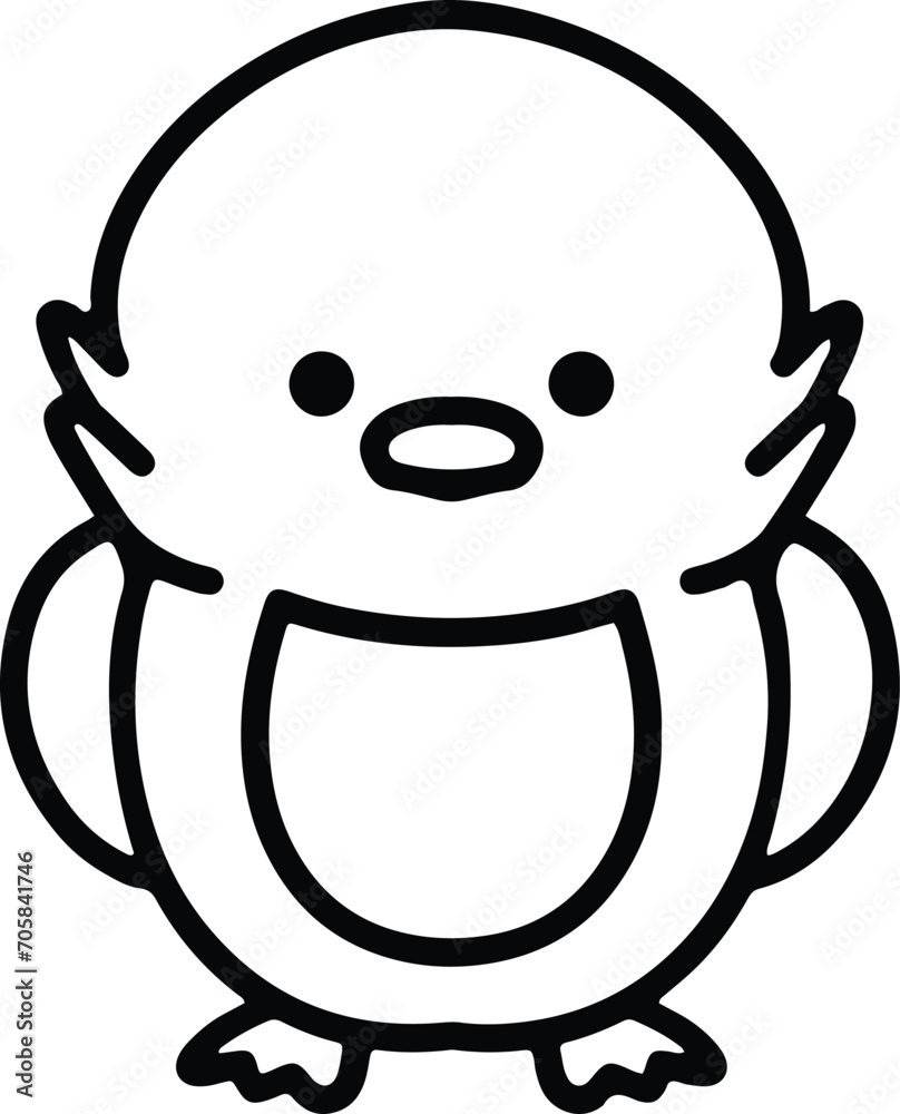 Obraz premium cute bird simple line drawing