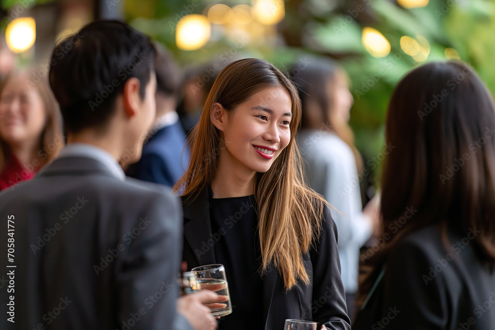 Group of People Sitting at Table, Enjoying Drinks and Conversation