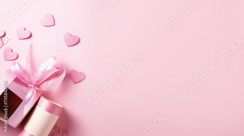 Captivating Valentines Day Decor: Love, Romance, and Joy in a Stylish Composition of Red Hearts and Giftboxes - Celebrate Passion and Connection with this Creative Concept Image. © Sunanta