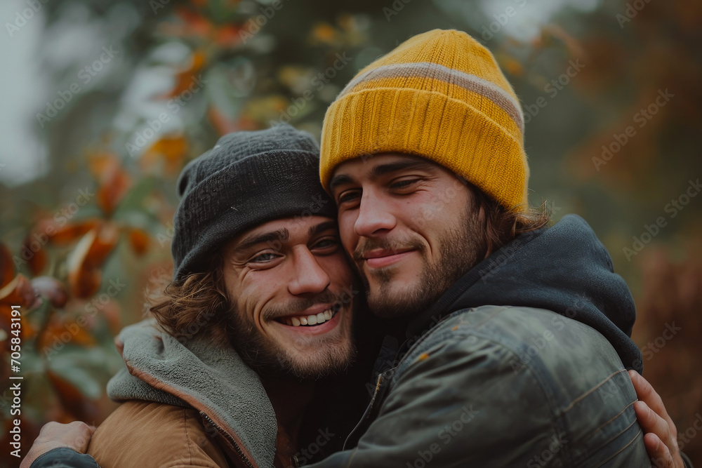 Tender Embrace: Handsome Gay Partnership