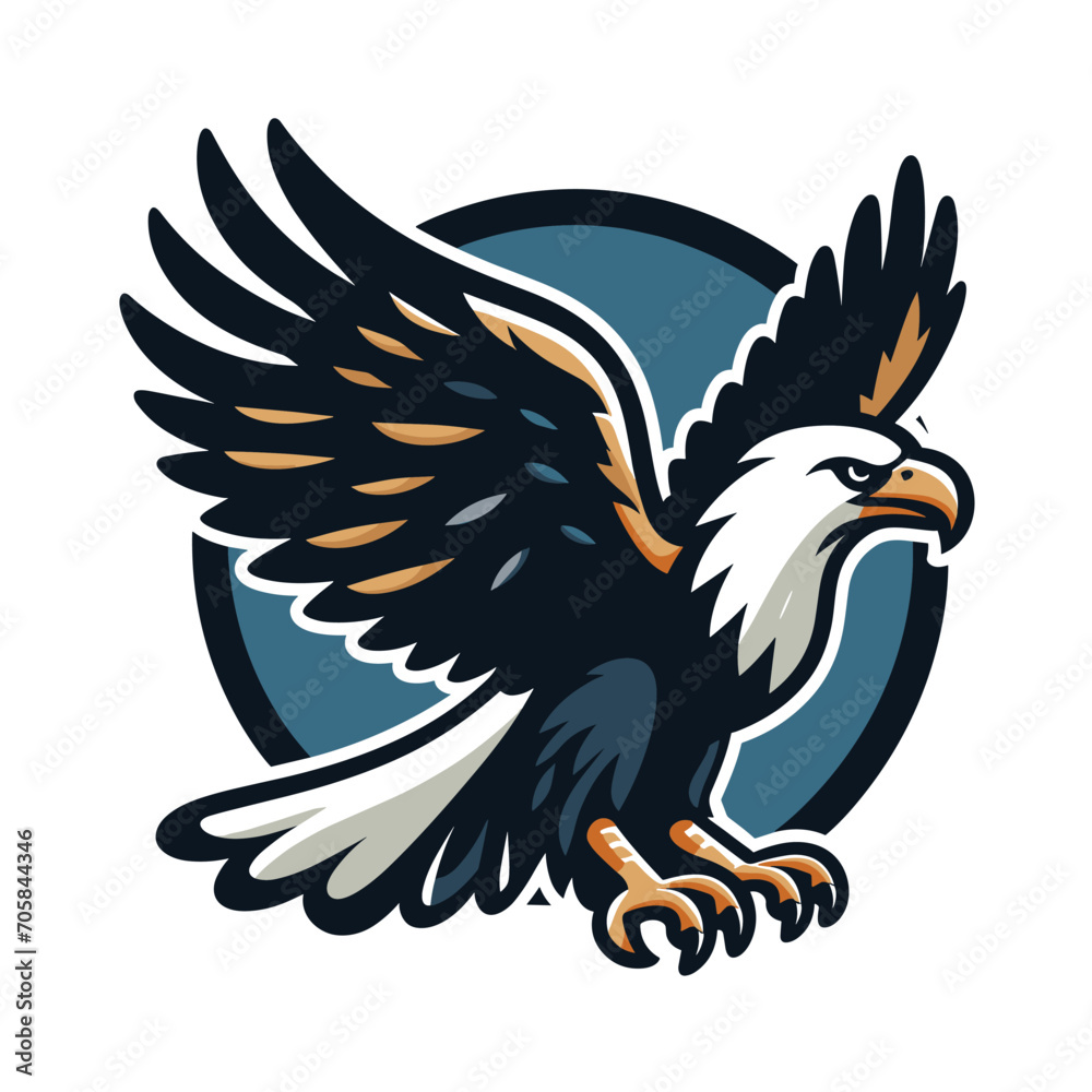 Fototapeta premium bird eagle hawk logo mascot design vector illustration isolated on white background