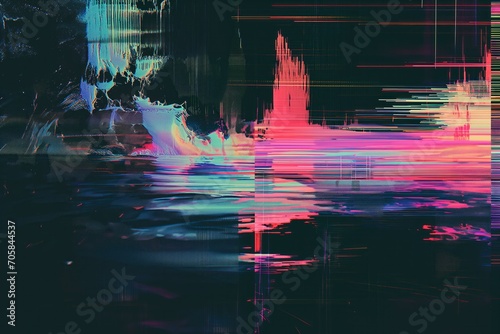 vhs neon distorted cyberpunk glitch wallpaper background