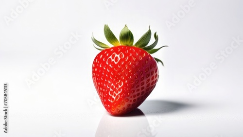 Strawberries, tender and juicy, on white transparent background, studio shooting