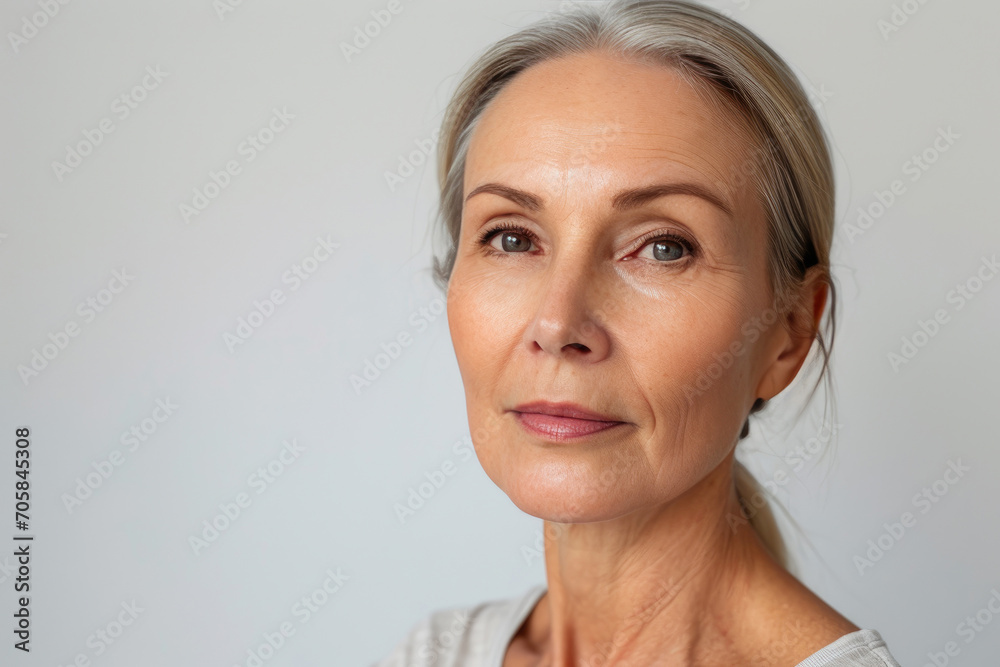 Ageless Allure: Close-Up of a Beautiful 50s Lady Ageless Allure: Close-Up of a Beautiful 50s Lady
