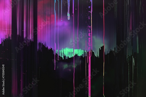 vhs neon distorted cyberpunk glitch wallpaper background photo