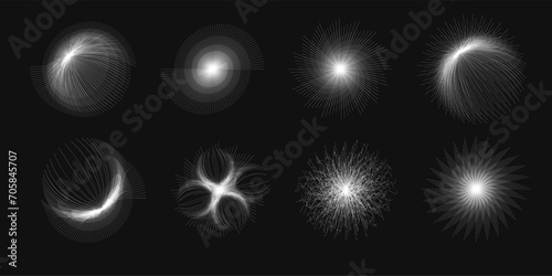 Abstract Circular Geometric Shape. Lines Circle Design. Round Dynamic Shape. Spiral Vector Illustration. Lines in Round Circle Form. Black and White Minimal Style Geometric Design. Vector illustration