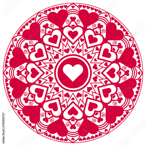 Heart Mandala Design Valentine's Day mandala art